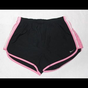 Nike Black and Pink Dri-FIT Tempo Shorts